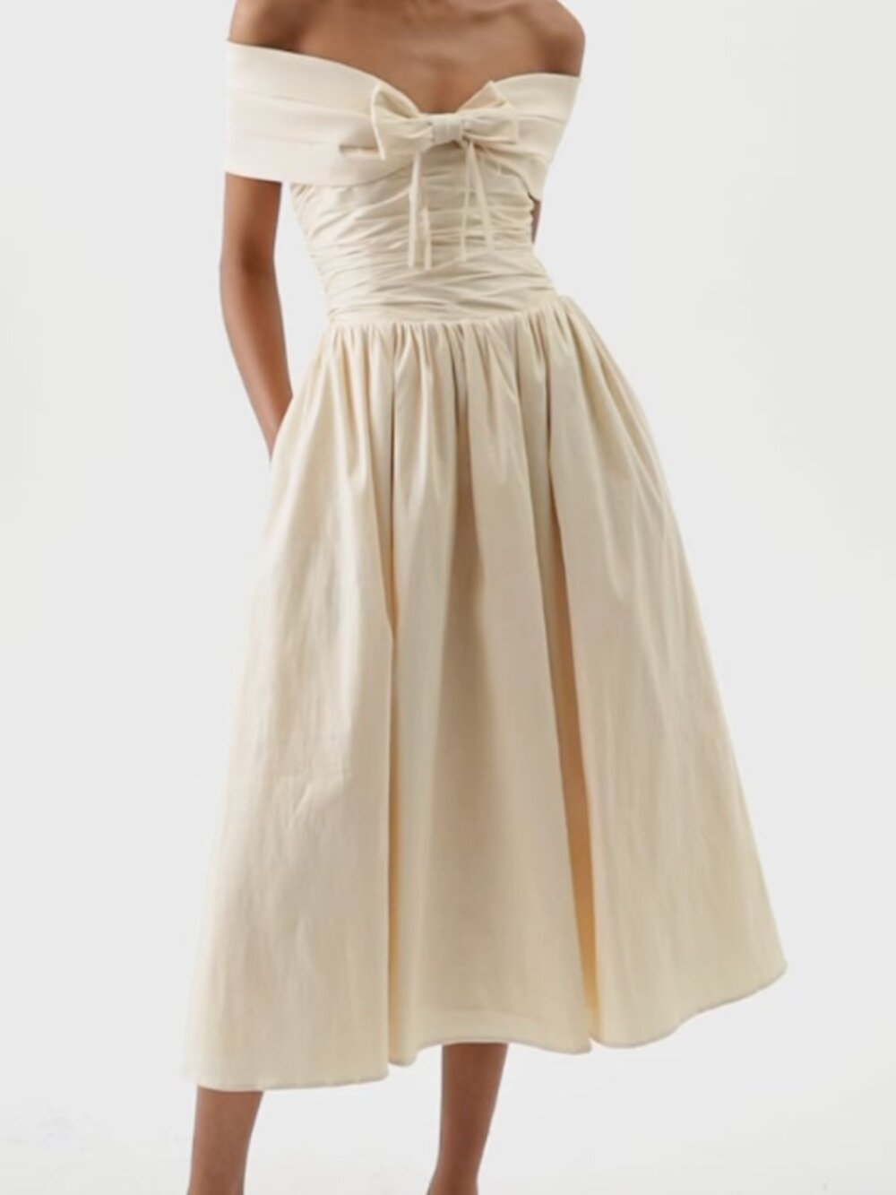 For Love & Lemons Emalie Off-Shoulder Midi Dress - XS